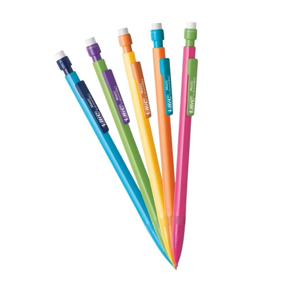 BIC Matic Fun Μηχανικά Μολύβια 0.7 mm με Ανταλλακτικά και Γόμα, Σετ 10 Χρωματιστών Τεμαχίων
