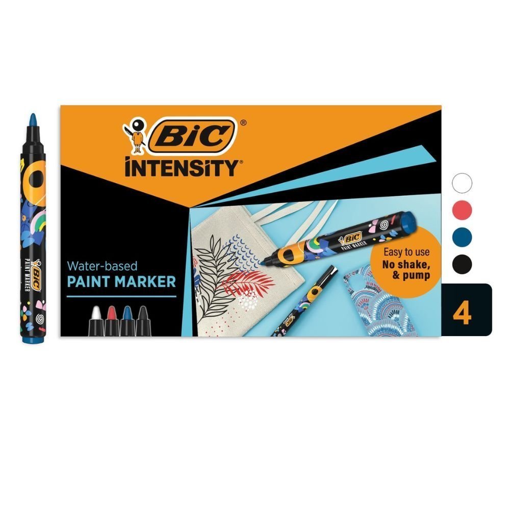 BIC Intensity Σετ 4 Μαρκαδόροι Βαφής με Ανθεκτικά & Έντονα Χρώματα για Πολλές Επιφάνειες