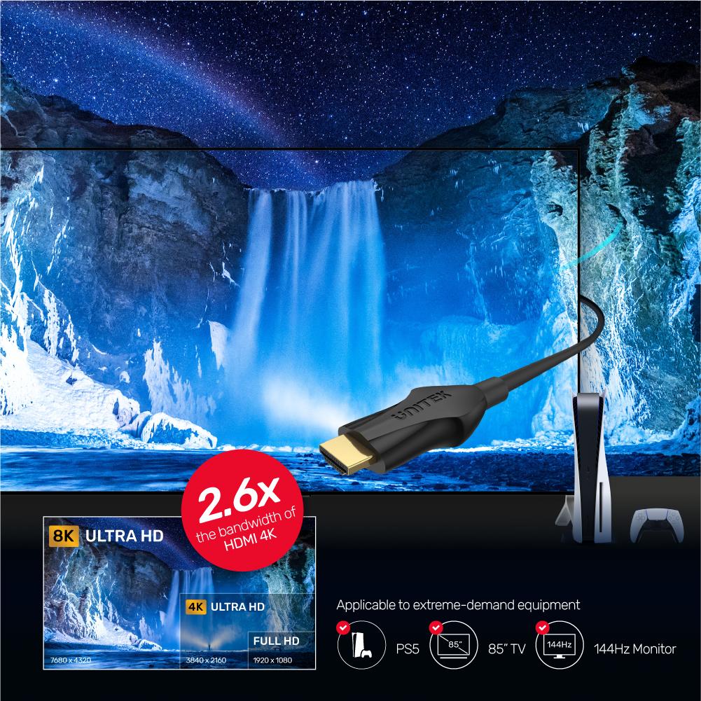 Unitek C11060BK-3M 8K HDMI 2.1 120Hz Cable 3.0m