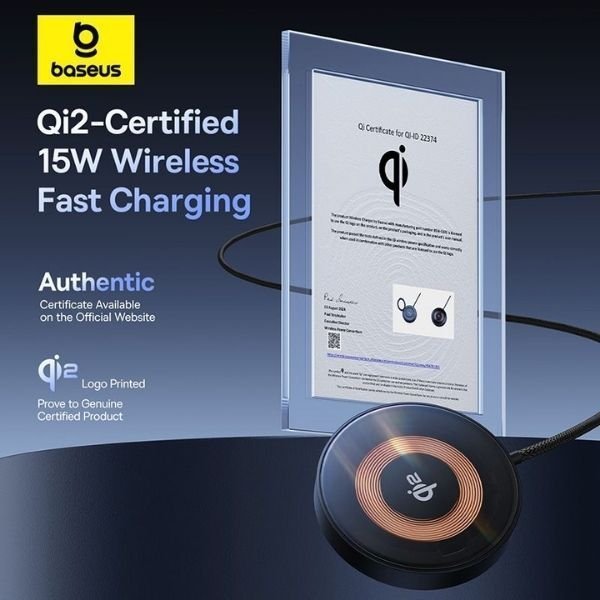 Baseus Charger Desktop Wireless 15W Qi2 SIMPLE MINI 4