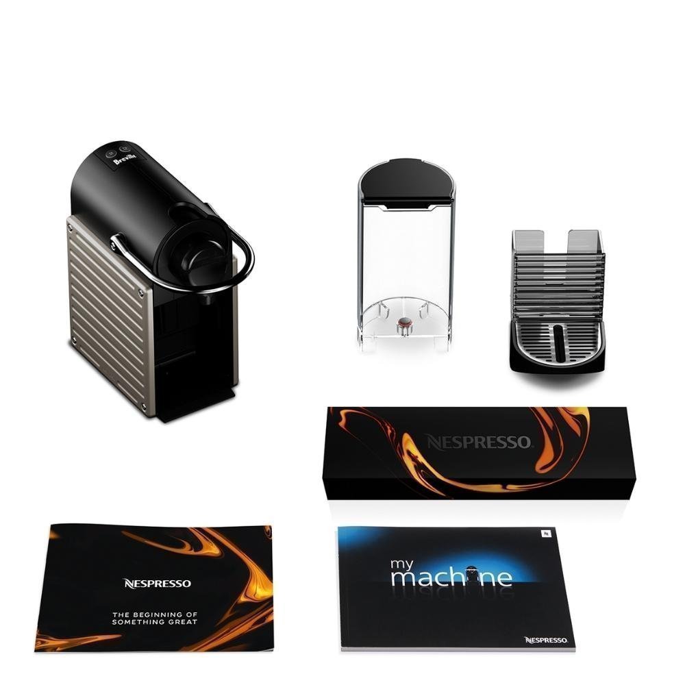 Nespresso Pixie Καφετιέρα Espresso & Lungo για Κάψουλες 19bar, Titan