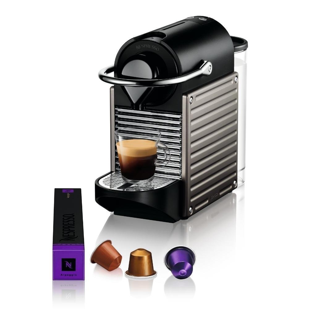 Nespresso Pixie Καφετιέρα Espresso & Lungo για Κάψουλες 19bar, Titan