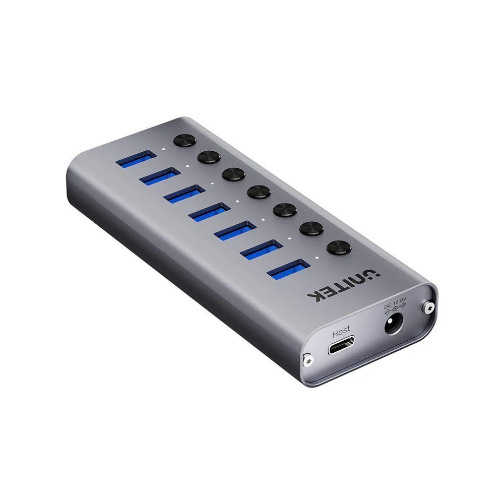 Unitek USB-C Hub 7xUSB-A Power Switch 12V2A H1314A