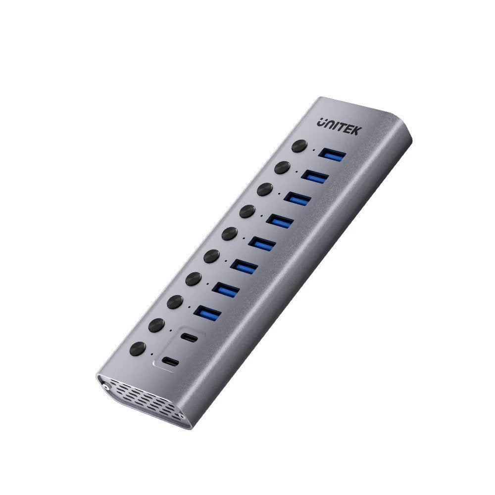 Unitek USB-C Hub 8xUSB-A Power Switch 2xUSB-C 12V3A H1315B