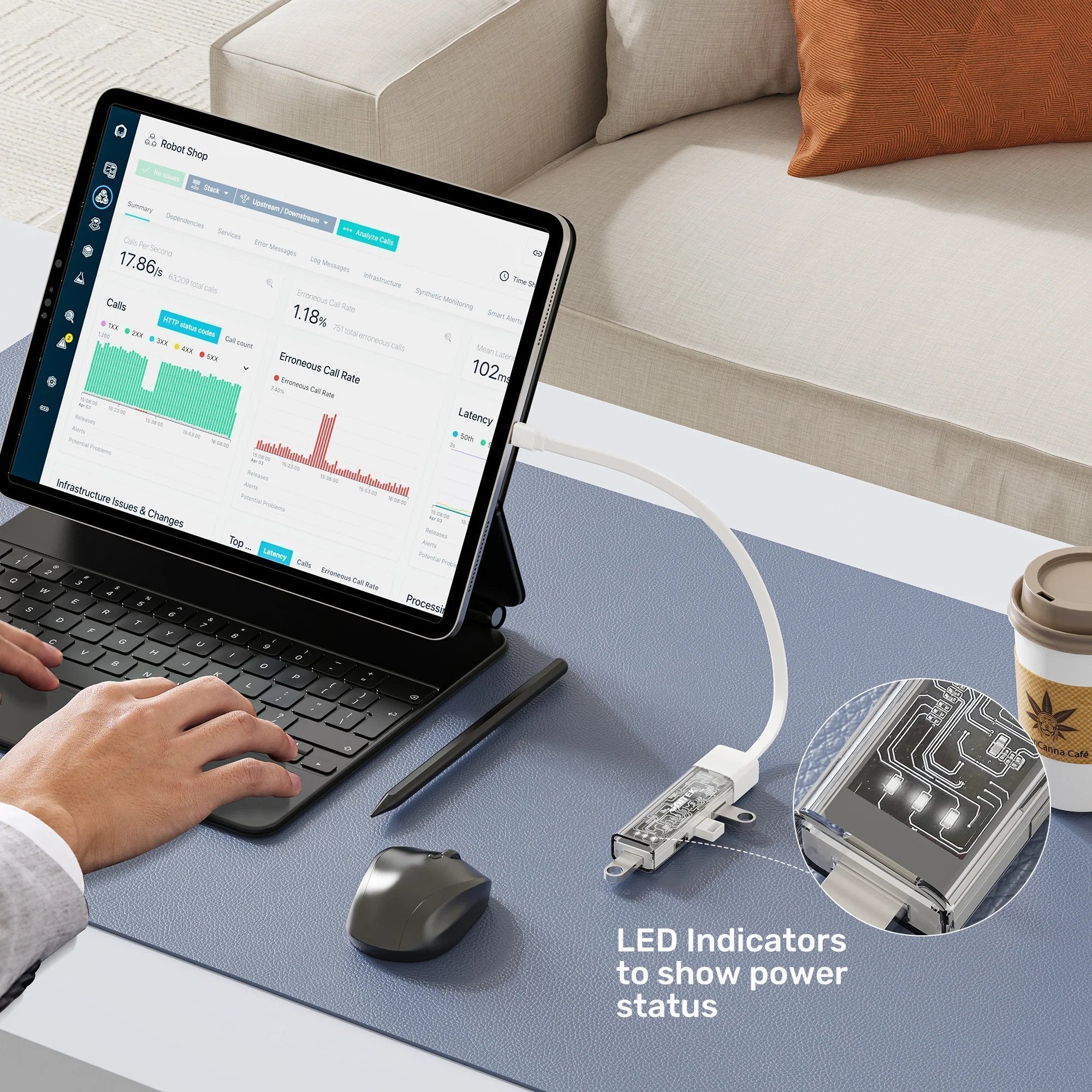 Unitek USB-C/USB-A Hub 4xUSB-A Ports Bi-Directional Detachable USB Cable H1319A