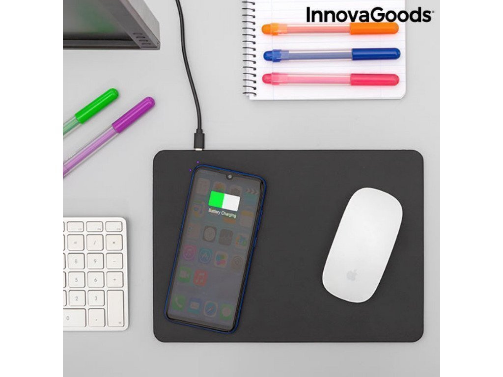 Mousepad 2 σε 1 Ασύρματος φορτιστής σε μαύρο χρώμα – InnovaGoods