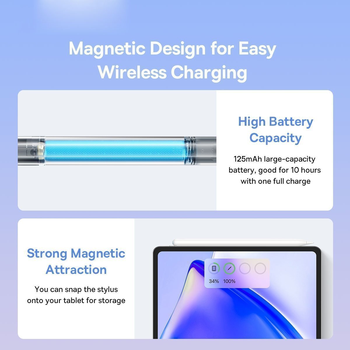 Baseus IT Stylus Active Smooth Writing 2 Wireless Charging LED & Extra Tip