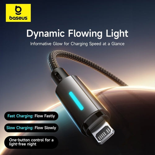 Baseus Cable Lightning to USB-C Lit Button Series 20W 1m Cosmic Black