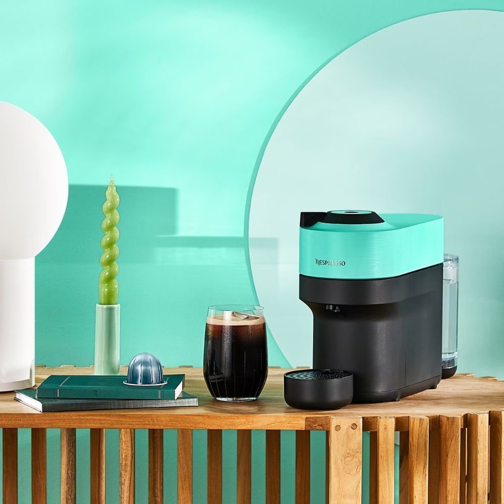 Nespresso Vertuo Pop Μηχανή Καφέ με Centrifusion™ Τεχνολογία & 6 Μεγέθη Ροφημάτων για Κάψουλες Vertuo,19bar, Aqua Mint