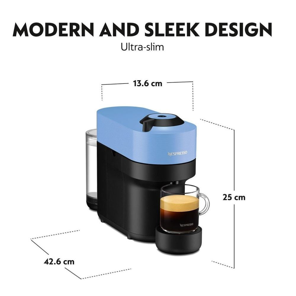 Nespresso Vertuo Pop Μηχανή Καφέ με Centrifusion™ Τεχνολογία & 6 Μεγέθη Ροφημάτων για Κάψουλες Vertuo,19bar, Pacific Blue