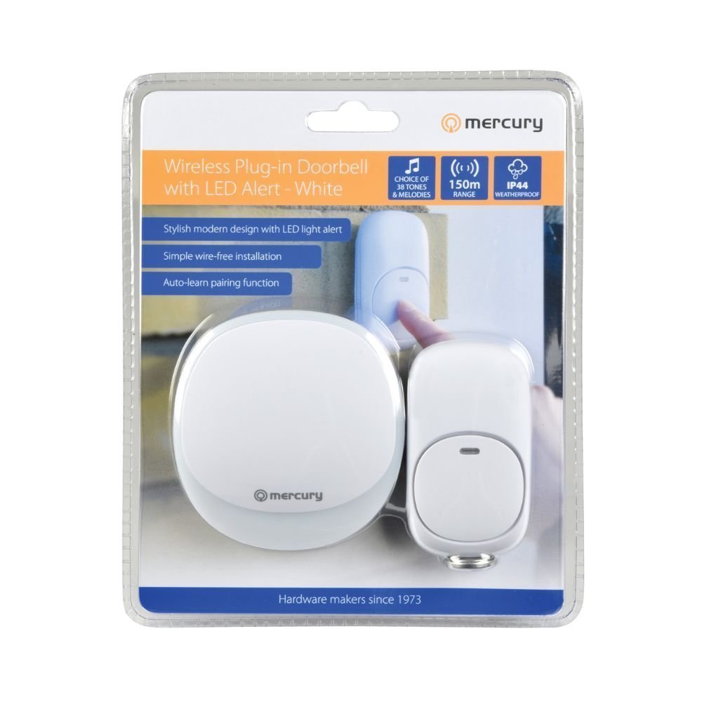 Mercury Wireless Plug-in Doorbell White 350.310UK