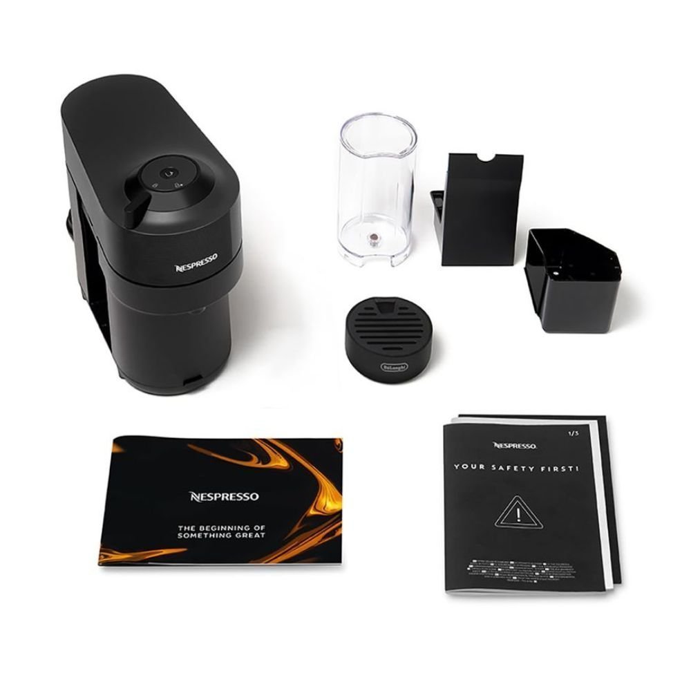 Nespresso Vertuo Pop Μηχανή Καφέ με Centrifusion™ Τεχνολογία & 6 Μεγέθη Ροφημάτων για Κάψουλες Vertuo,19bar, Liquorice Black