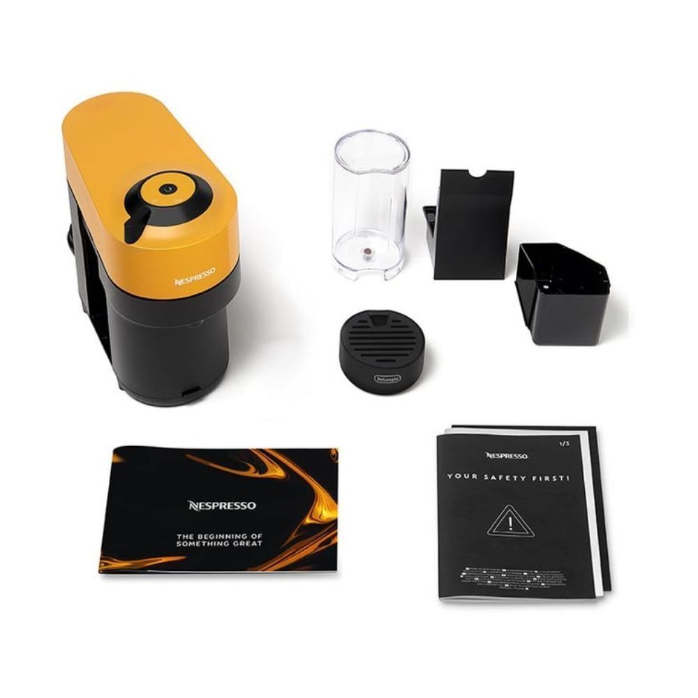 Nespresso Vertuo Pop Μηχανή Καφέ με Centrifusion™ Τεχνολογία & 6 Μεγέθη Ροφημάτων για Κάψουλες Vertuo,19bar, Mango Yellow