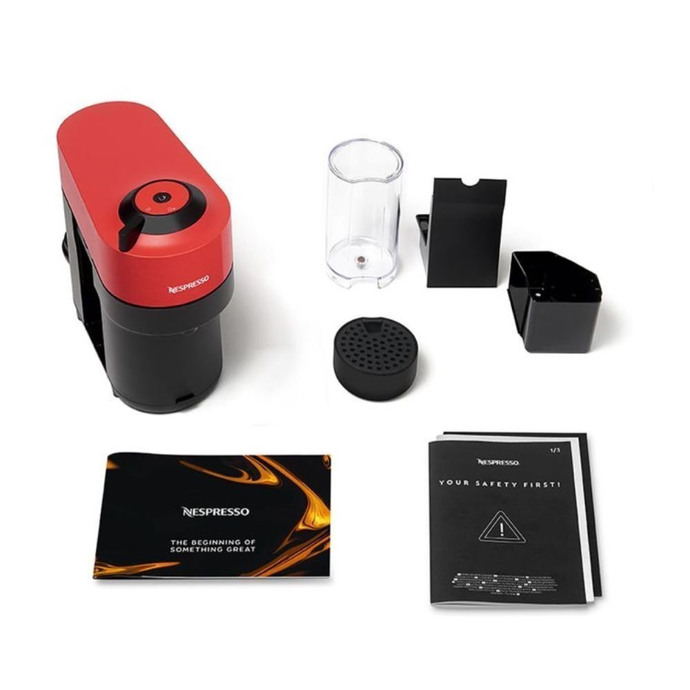 Nespresso Vertuo Pop Μηχανή Καφέ με Centrifusion™ Τεχνολογία & 6 Μεγέθη Ροφημάτων για Κάψουλες Vertuo,19bar, Spicy Red