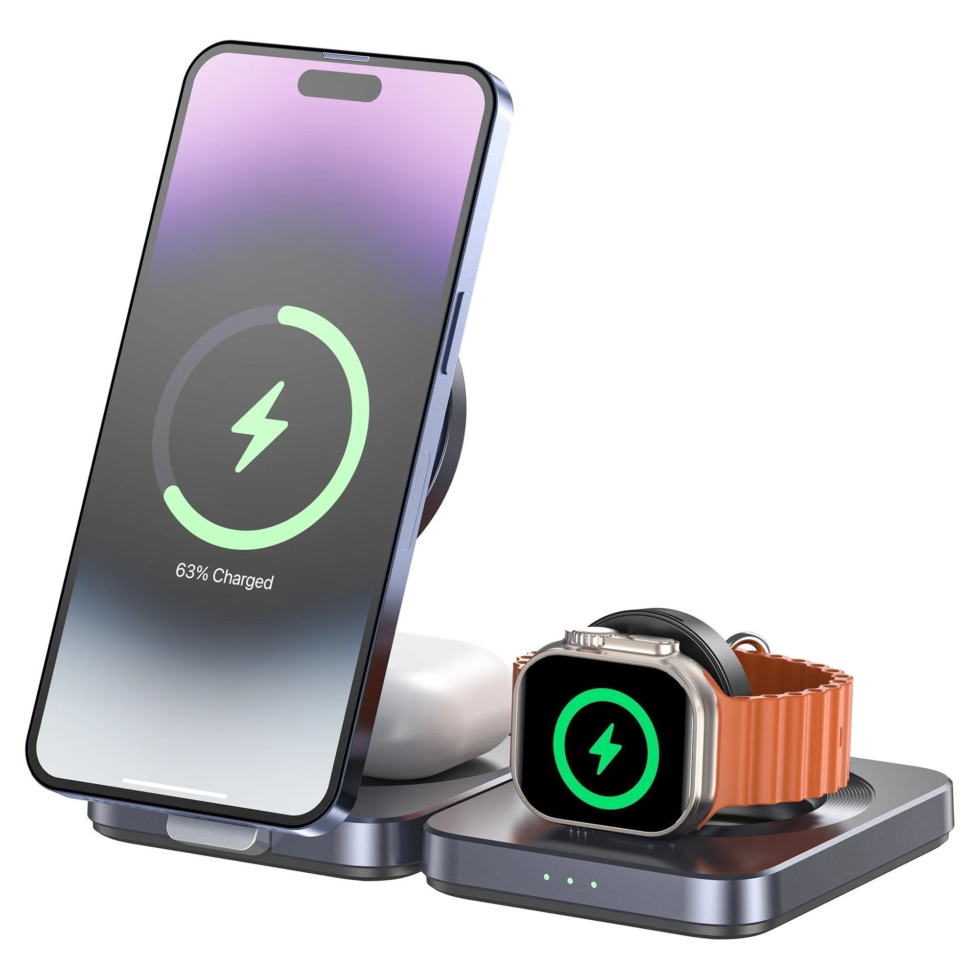 Unitek Charge Wireless Qi2 15W Foldable 3-in-1 Charging Station P1300A