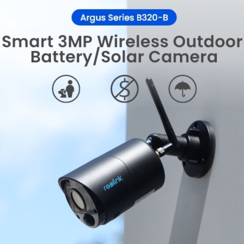 REOLINK Argus Eco Battery-Powered Κάμερα 3MP με Ηλιακό Πάνελ, Αμφίδρομος Ήχος, Αδιάβροχη, 6x Ψηφιακό Ζουμ & Ανίχνευση Κίνησης με Τεχνολογία AI