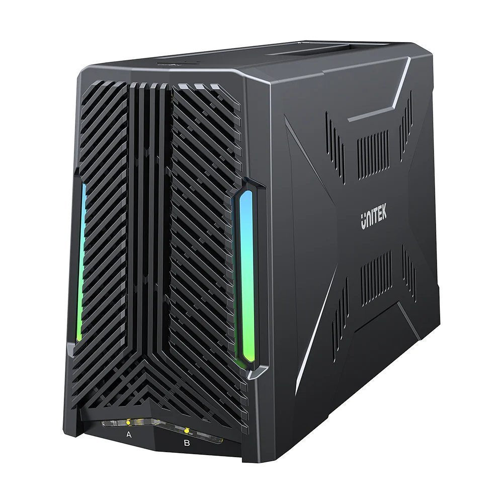 Unitek USB-C NVME/PCIe/SATA/HDD 10Gbps RGB Docking Station S1234B