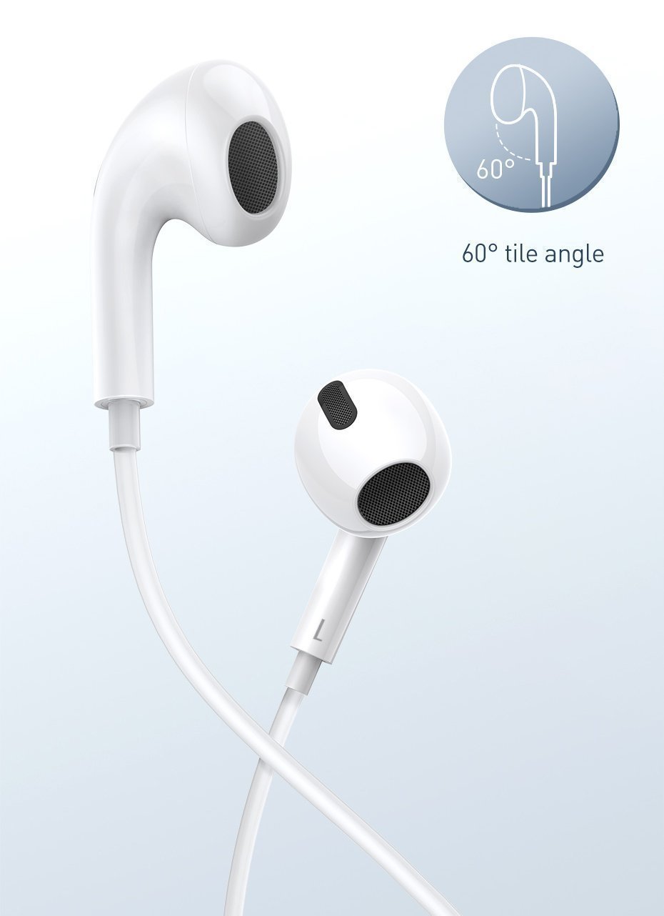 Baseus Headphones In Ear Wired 3.5mm H17 White
