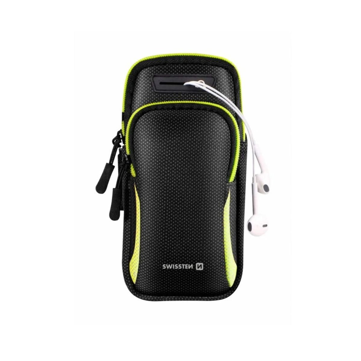 SWISSTEN ArmBag Αθλητική Θήκη Μπράτσου για Smartphone έως 6.7″ με Ανακλαστικά Στοιχεία 32903500 Μαύρο