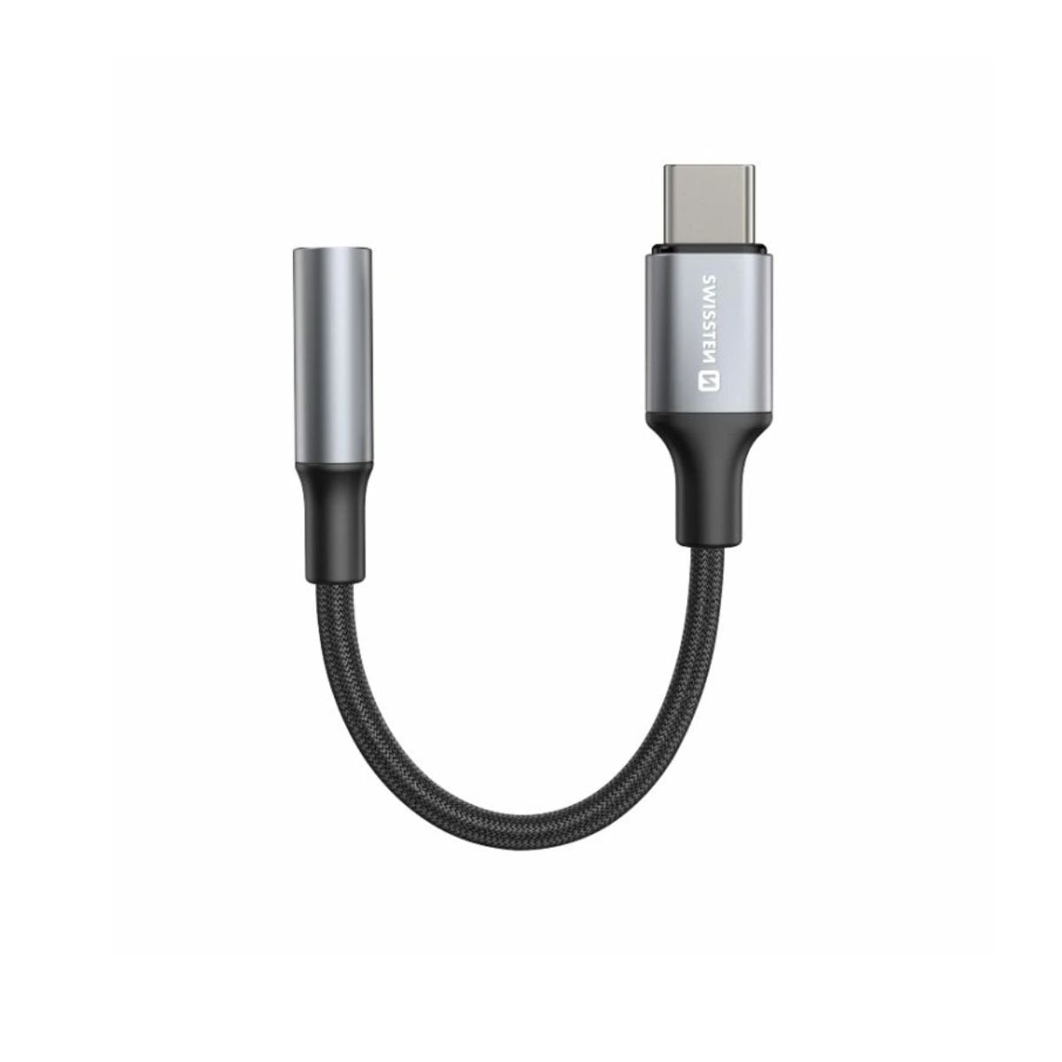 Swissten Audio Adapter USB-C σε Jack 3.5mm AUX με Braided Καλώδιο 0,15m 73502311