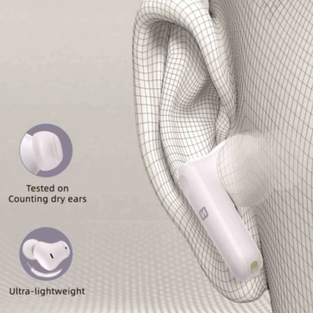 SWISSTEN Bluetooth Ακουστικά TWS ANC Focus με Active Noise Cancellation & Διάρκεια Μπαταρίας έως 28 Ώρες 51500100 Λευκό