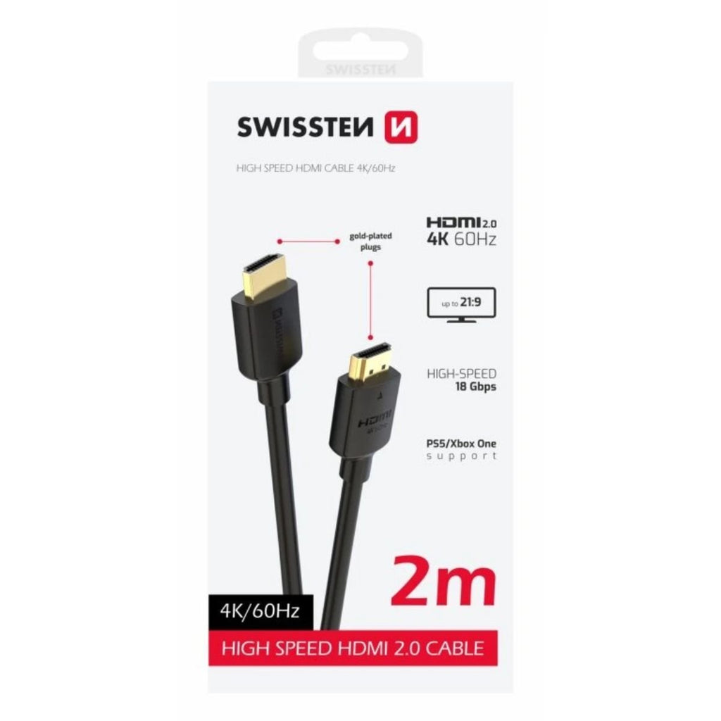 Swissten Καλώδιο HDMI 2.0 High Speed 4K/60Hz 18Gbps 2m 75501112