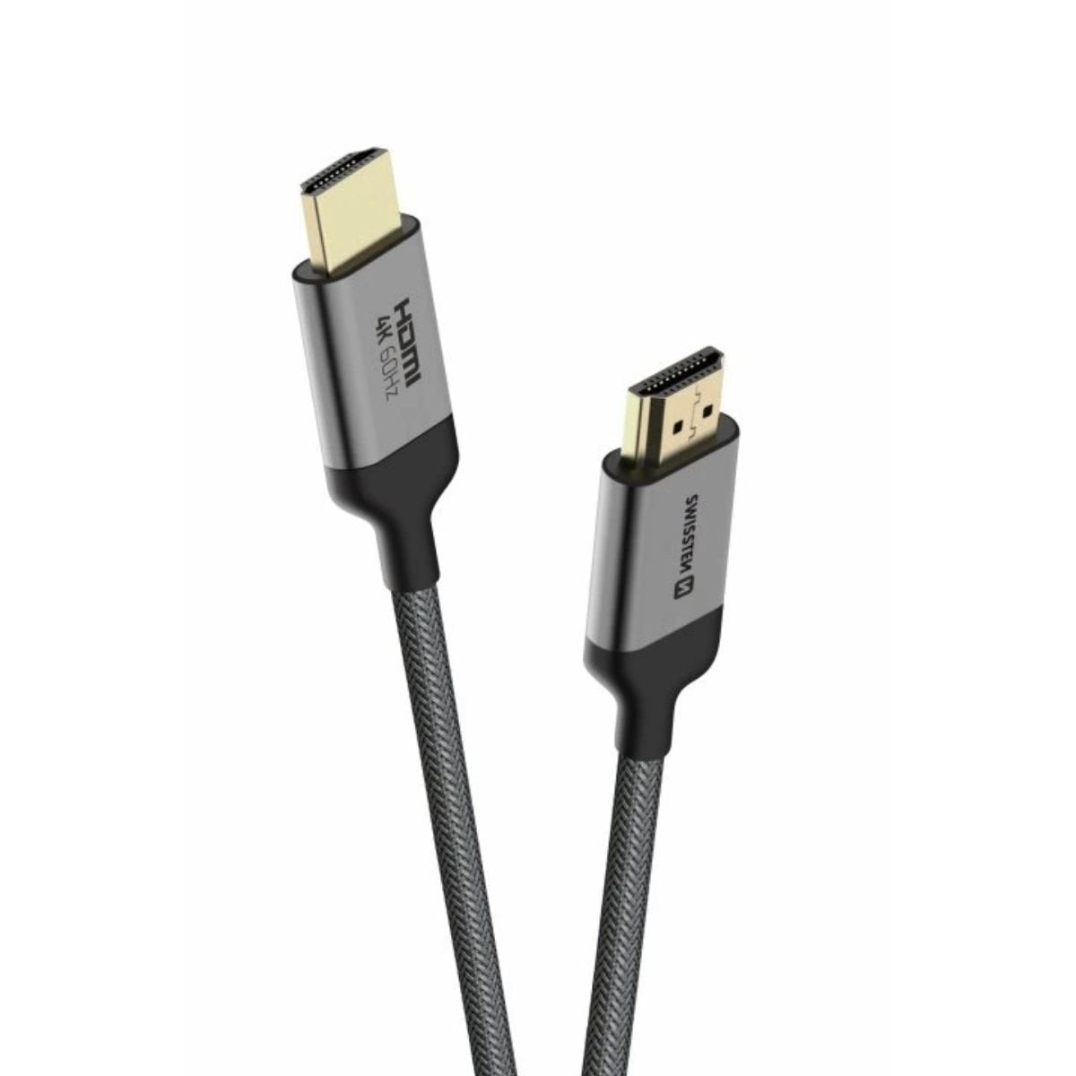 Swissten Καλώδιο HDMI 2.0 4K/60Hz Braided με Gold Plated Βύσματα 3m 75501103