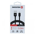 Swissten USB-A σε Lightning Braided Καλώδιο 3A με Μεταλλικούς Συνδέσμους 3m 71527600 Μαύρο