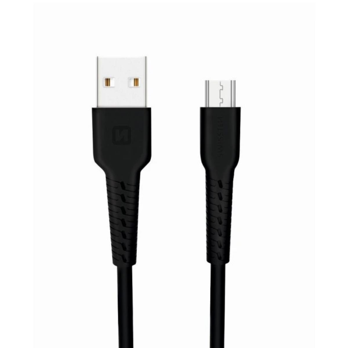 Swissten TPU Καλώδιο USB-A σε Micro USB με Ανοδιωμένο Αλουμίνιο 1m 71505520 Μαύρο