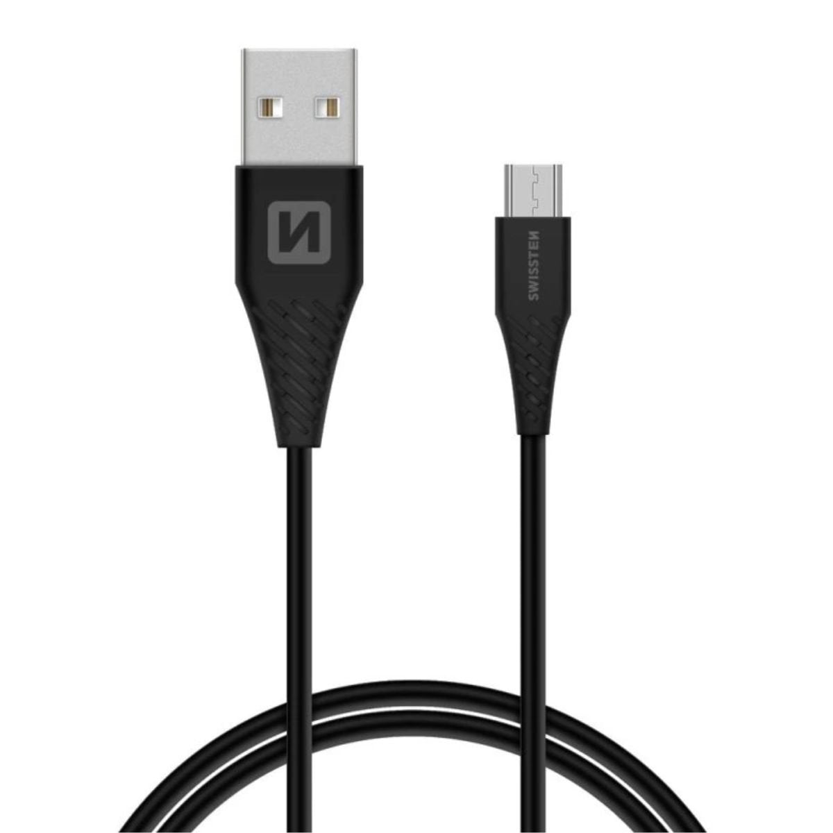 Swissten USB-A σε Micro USB Καλώδιο 9mm Extended Connector 1.5m 71504303 Μαύρο