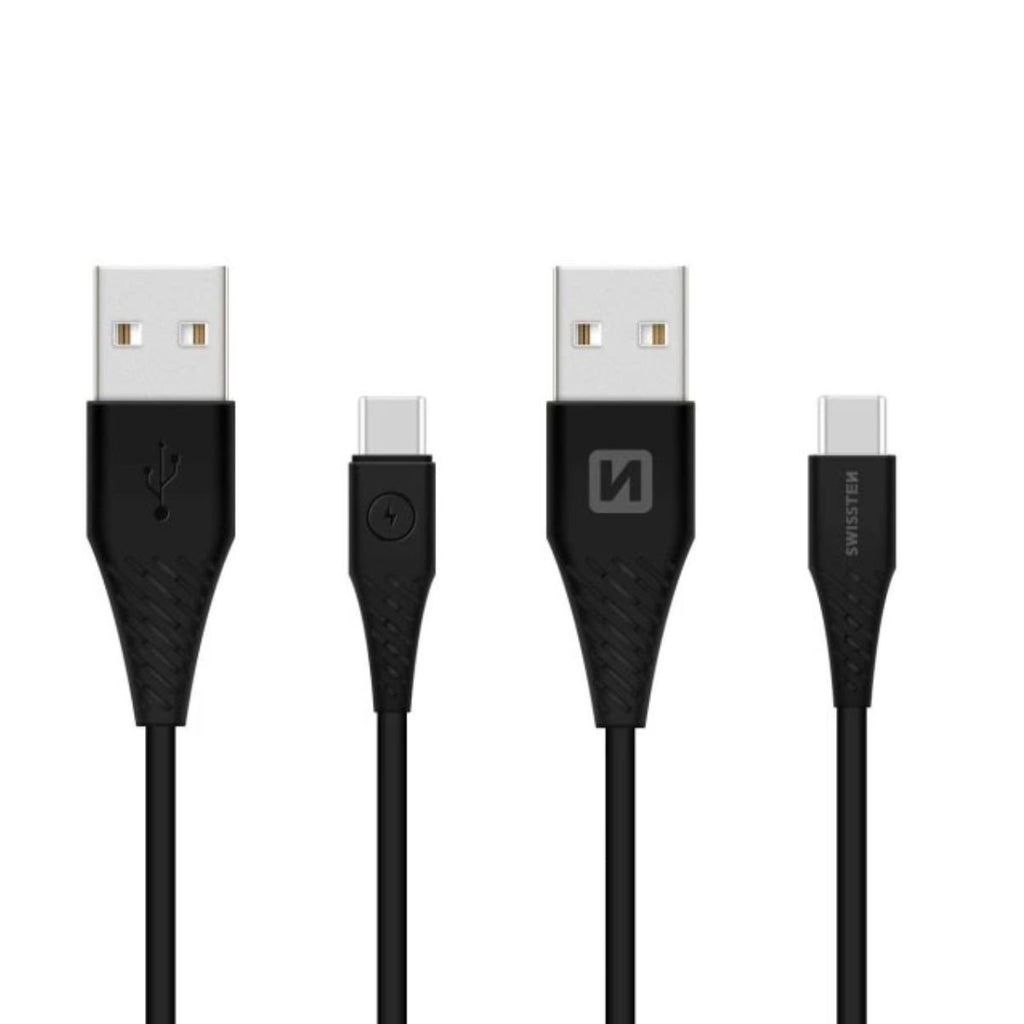 Swissten USB-A σε USB-C 3.1 TPU Καλώδιο με Μακρύ Connector (9mm) 1.5m 71504403 Μαύρο