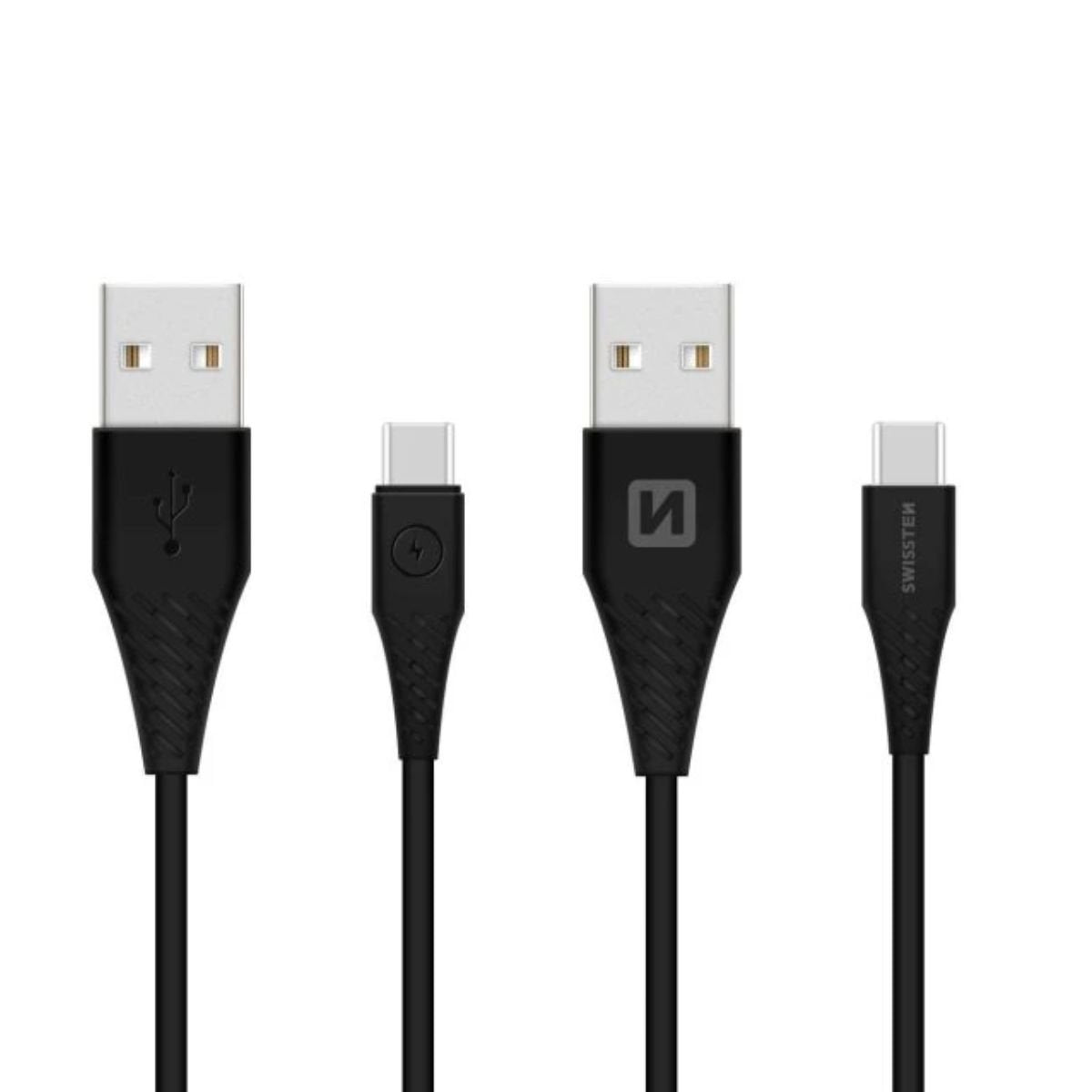 Swissten USB-A σε USB-C 3.1 TPU Καλώδιο με Μακρύ Connector (9mm) 1.5m 71504403 Μαύρο