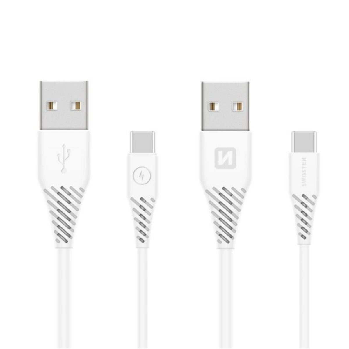 Swissten USB-A σε USB-C 3.1 TPU Καλώδιο με Μακρύ Connector 9mm 1.5m 71504402 Άσπρο
