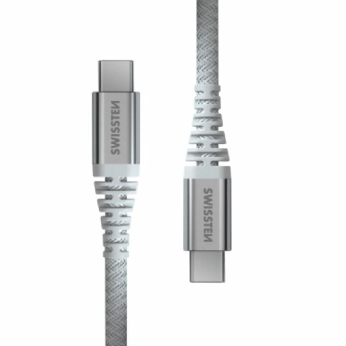 Swissten KEVLAR Καλώδιο USB-C σε USB-C 60W (3A) Extra Durable 1.5m 71541014 Άσπρο