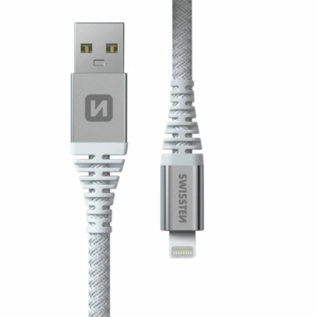 Swissten KEVLAR Καλώδιο USB σε Lightning 3A Fast Charging Extra Durable 1.5m 71541012 Άσπρο
