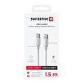 Swissten Braided Καλώδιο USB-C σε USB-C 3A (έως 60W) με Aluminum Shell 1.5m 71528204 Άσπρο