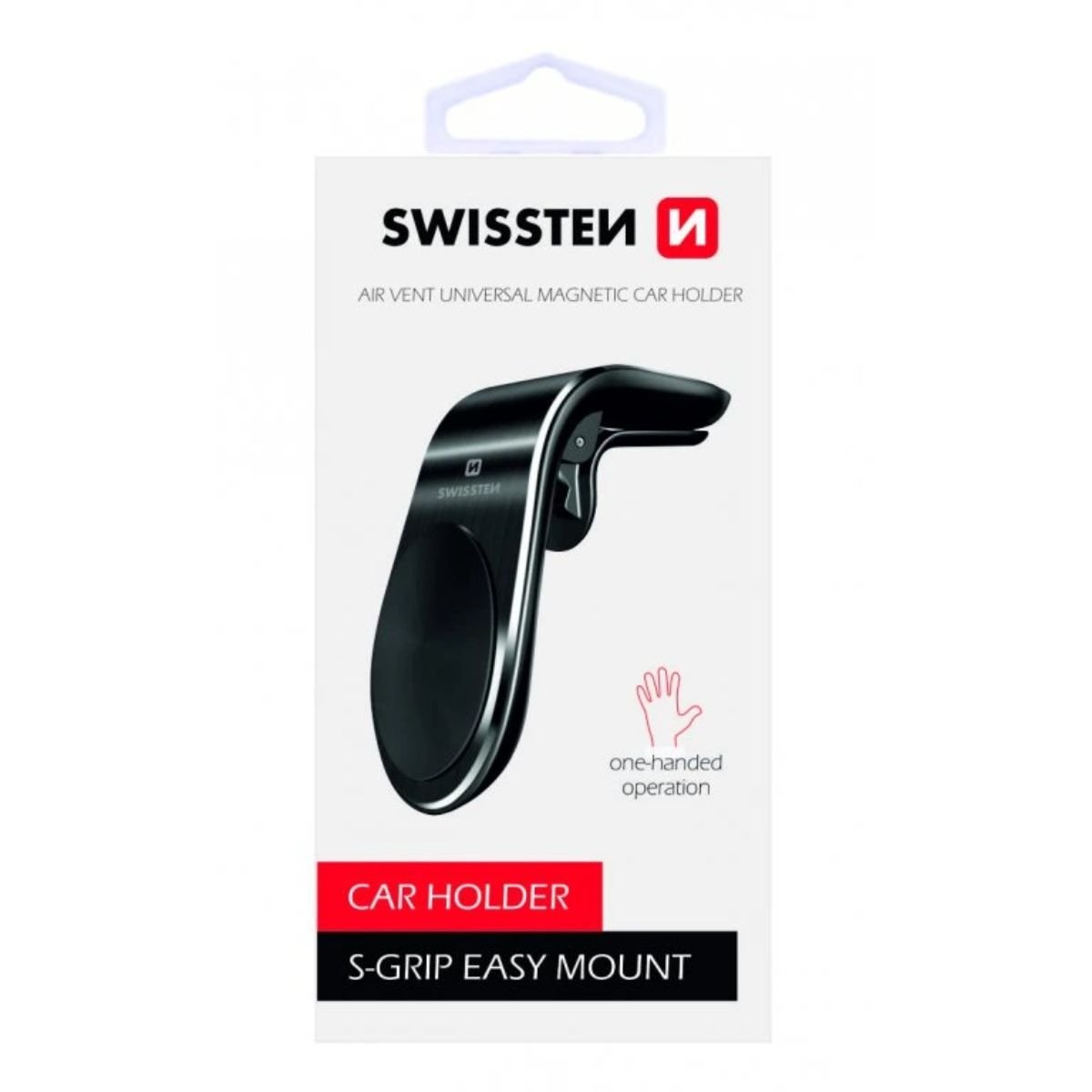 Swissten Easy Mount Μαγνητική Βάση Κινητού για Αεραγωγό Αυτοκινήτου 65010700 Μαύρο