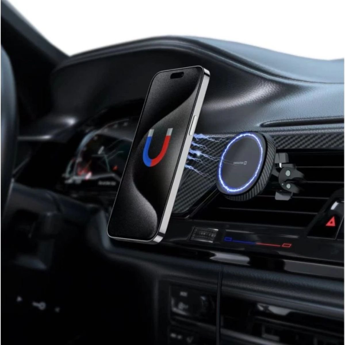 Swissten MagStick Compact Μαγνητική Βάση Κινητού για Αεραγωγό (Συμβατή με MagSafe) 65010800