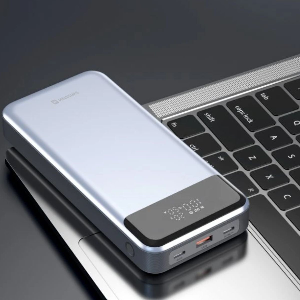 SWISSTEN Powerbank 30000 mAh 133W Power Delivery με LCD Οθόνη & Γρήγορη Φόρτιση 22013917 Γκρι