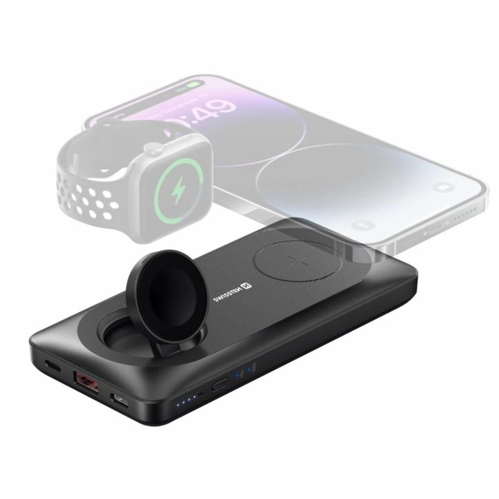 SWISSTEN Powerbank 10.000 mAh 2in1 με Ασύρματη Φόρτιση MagSafe & Apple Watch 22013973