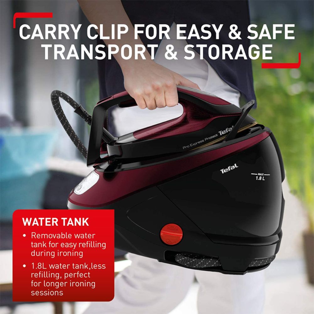 TEFAL Σύστημα Σιδερώματος Πίεσης 7.5 bar με Δοχείο Νερού 1.8 L Μαύρο GV9230