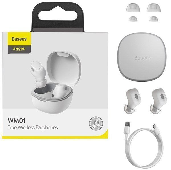 Baseus Headphones In Ear TWS Encok WM01 White