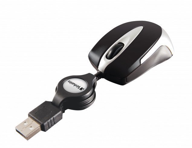 Verbatim GO MINI Wired Optical Travel Mouse Black