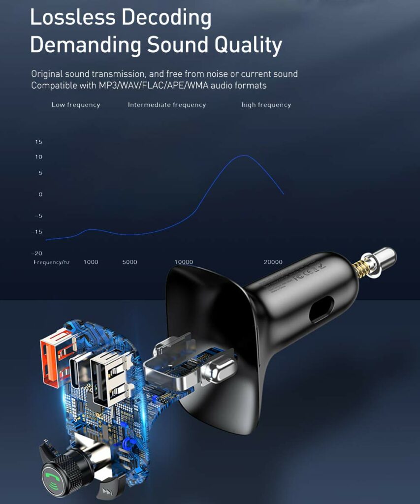 Baseus CCTMB01 Car Charger with USB/BT/SD/FM Transmitter OfficeWorks
