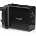 Anker 2port 24W 4.8A USB Wall Charger UK Black