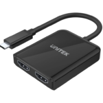 Unitek V1408A Type-C To Dual HDMI 4K 60Hz MST Adapter Black
