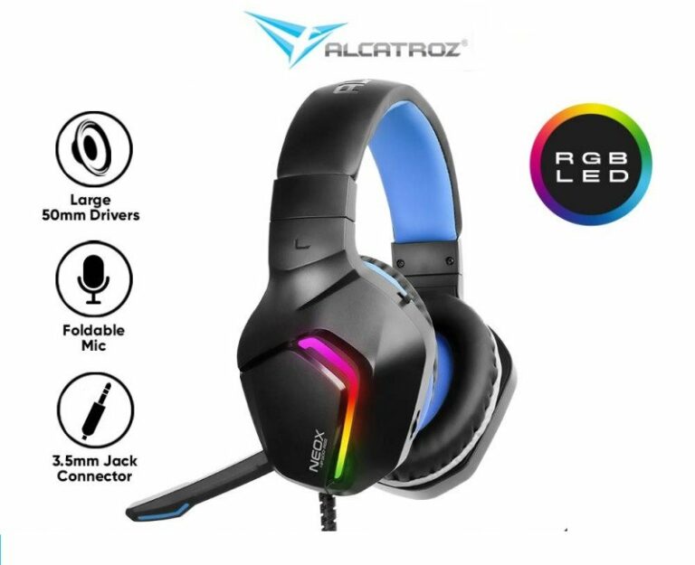 Alcatroz NEOX HP500 RGB Gaming Headset Black Blue - OfficeWorks