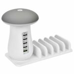 79705 Επιτραπέζιος Φορτιστής Πολύμπριζο USB με 5 θύρες και LED Φωτιστικό Γραφείου