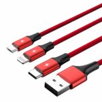 Unitek C4049RD 3in1 Braided Type-C, Lightning & Micro 1.2m