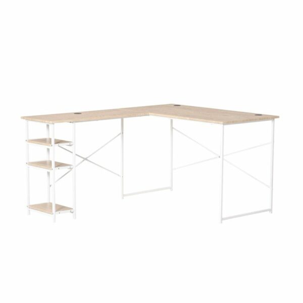 Μεταλλικό Γωνιακό Γραφείο με 3 Ράφια 150 x 120 x 74 cm HOMCOM 836-339
